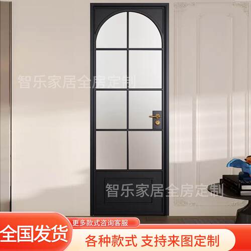 长沙化妆室门厕所厨房门折叠移门吊轮极窄覆古风铝合金玻璃房门