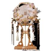 团扇新娘结婚材料包手工成品喜扇高级婚礼重工婚扇子双面