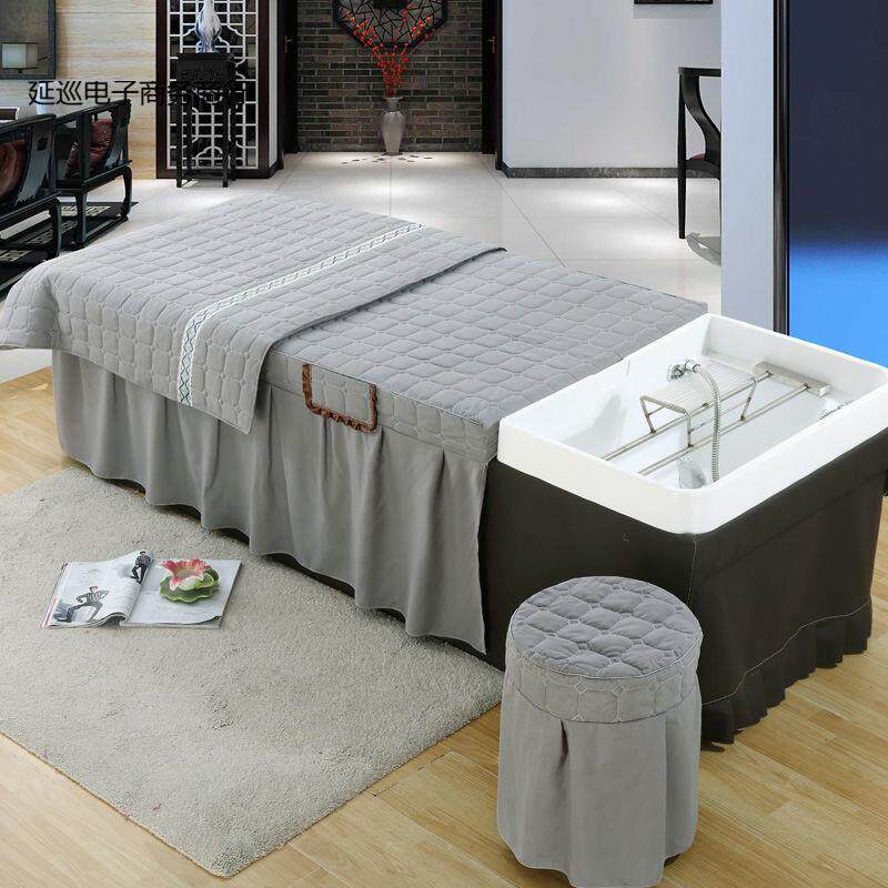 洗头床罩简约床裙式泰式洗头床单养发馆美发店推拿式冲水发廊专用
