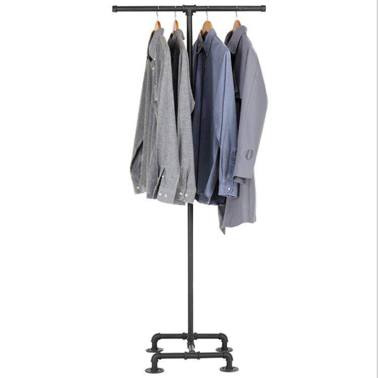 易厂架家工业水管衣帽落地挂架简卧室家用ALC衣服包置衣物架收纳