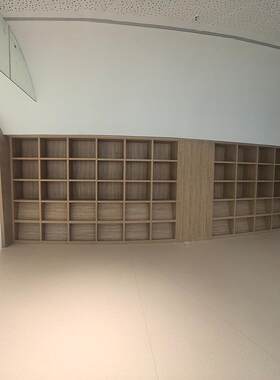墙书柜弧靠形落地靠图书馆定图墙书馆店置物架简约书架图纸架子展