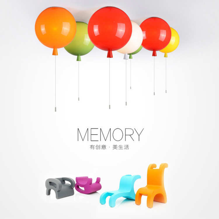 儿童简约房幼儿园气球现代吊灯力餐厅卧室灯具彩色创意亚克吸顶灯
