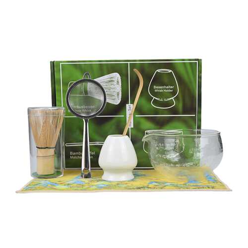 日式玻璃抹茶茶具套装茶筅托带嘴锤纹玻璃碗Matcha glass bowl