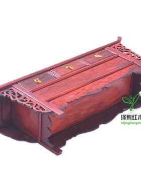 红木雕工艺品 明清微型缩古典小家具模型 红酸枝翘头底座摆件