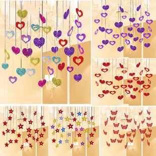 饰镭射扎带绑绳婚礼儿童生日派对气球 气球雨丝吊坠飘带彩带流苏装