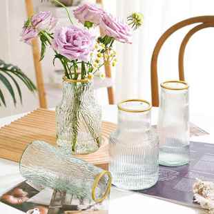 简约现代玻璃花瓶高颜值ins风小口客厅卧室桌面水养插花摆件装饰