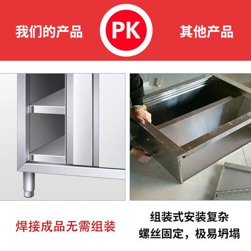 厚不锈钢拉门OSZ工作餐台商用饮厨房多功加能作操台家用案板台打