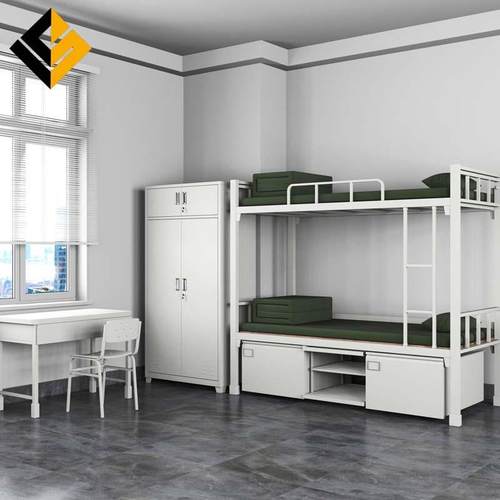 14款钢制单人床内务上下铺床学校双层床干部宿舍高低铁架子床加厚