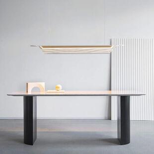 餐厅长条吊灯北欧极简设计师款吧台办公室茶桌LED光学亚克力吊灯