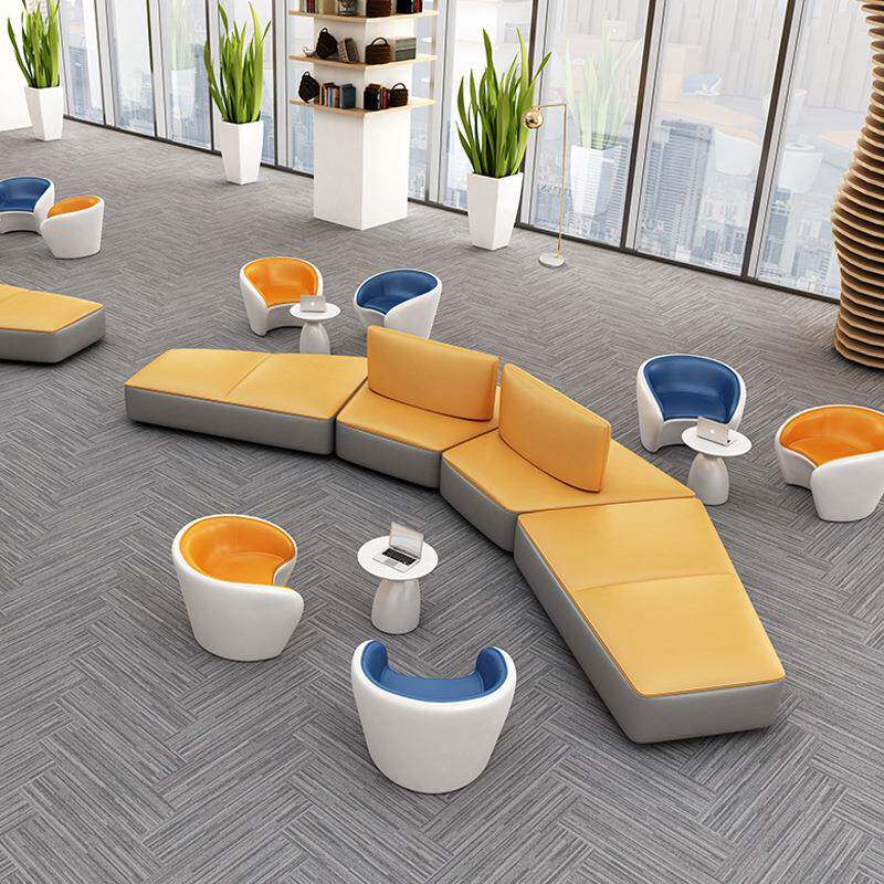 现代办公休闲沙发组合个性创意大厅等候休息区接待会客室皮艺家具
