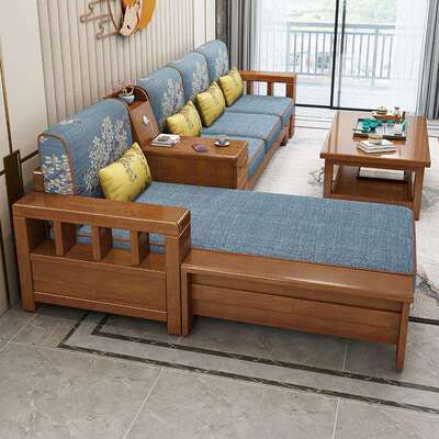 中式全实沙发客厅现代约经济型木新沙木发简小户型原木家具201202
