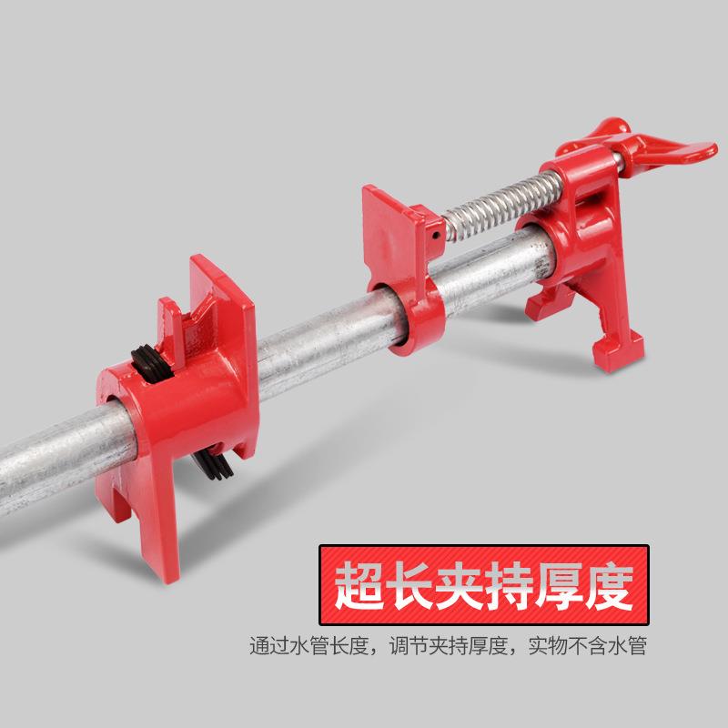 手摇立式管夹木工家具水平组合拼板夹具6分管夹头固定快速夹紧器图片