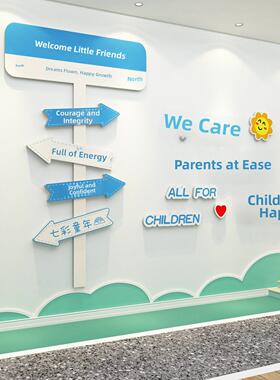 幼儿园环境创新主题墙成品培训机构下午托幼班中心前台文化形象墙