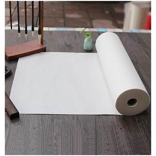 正品展级（檀皮宣卷45投）克加厚书法国长画毛笔字作品纸