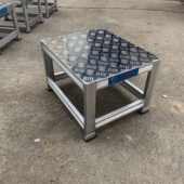 工业铝踏步梯取货梯踏台防滑踏步台登高台阶梯移动平台梯 重型