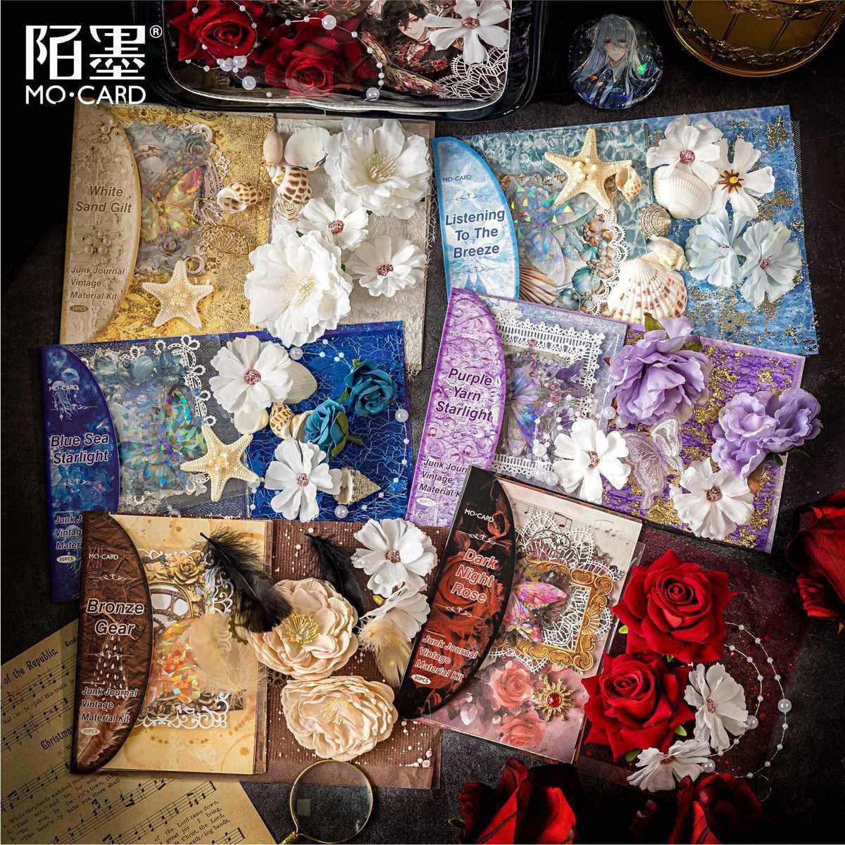 陌墨混合材质素材材料包 艺术手帐商店系列 30张复古手账装饰6款,文具电教/文化用品/商务用品,贴纸/立体贴纸,淘宝优惠券,粉丝福利购,淘宝优惠卷