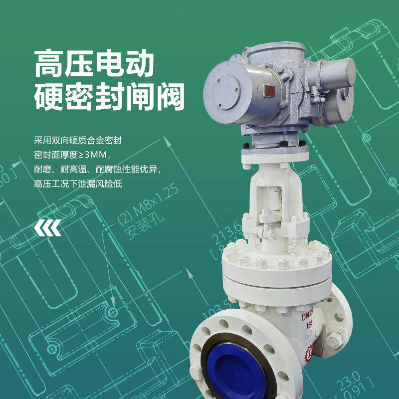 电动硬密封闸阀硬质合金耐用性高大直径显示窗