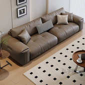 弘P1爱唯琪沙发豆腐块家用直排高级灰色简约大坐深三人位客沙发