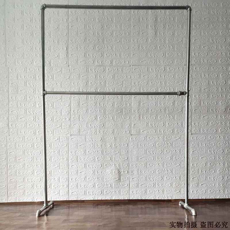 加层厚水管挂衣架服服装示架双铁AIJ艺落地架复古龙门架装店展展
