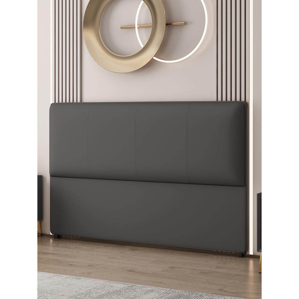 新款床头软包装简约现靠代实落地整床头板科技布轻奢背板650可木