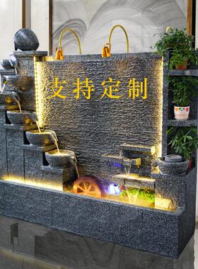 水幕墙流水屏风公司创意形象墙景观摆件鱼池循环流水假山流水喷泉