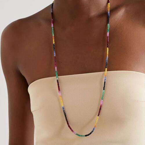 ce Natural Stone Tourmaline Long Necklace Party Gift for Her