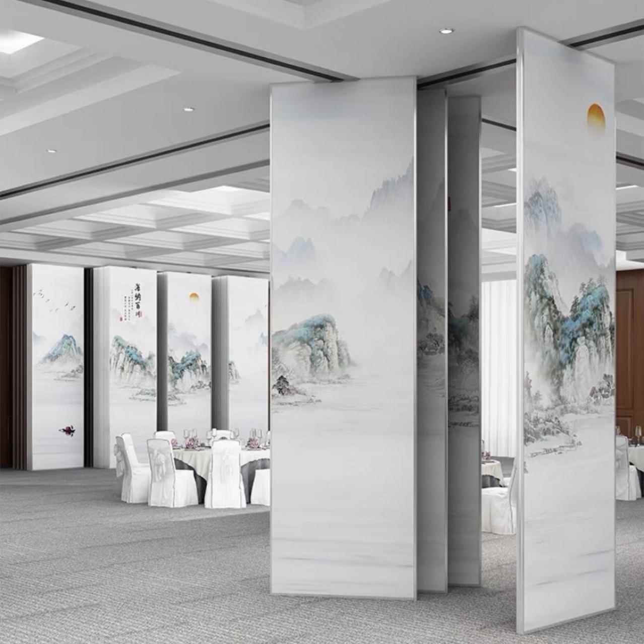 酒店活动断隔断办公室屏风高断隔墙饭店包移动厢隔折HAG叠推拉门