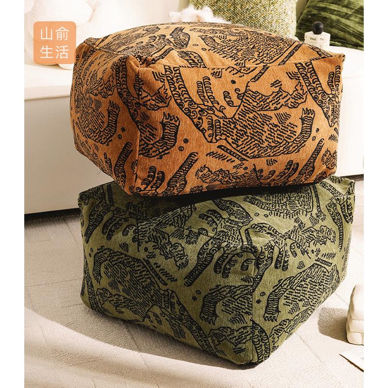 SHAN YU 中古CUSHION复古蒲团方墩子客厅坐墩装饰坐垫懒人沙发凳图片