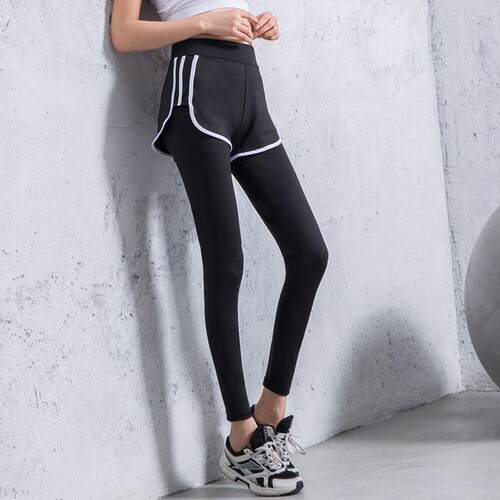 Tight high waisted elastic sports pants for women's