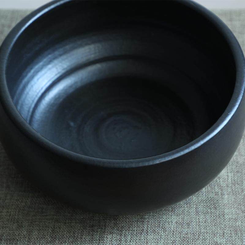 简约日式禅意中式家居饰品手工花插装饰摆件黑白剑山花器复古花盆