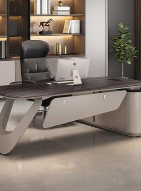 高端办公桌老板公桌计设师款高档现BGT代极简台总经理班办室桌椅