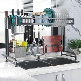 black rack stainless steel drying Kitchen sink shelving