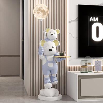 北欧QJ4257亲子暴熊落地力托盘件客厅电视柜发旁办公地大摆厅装沙