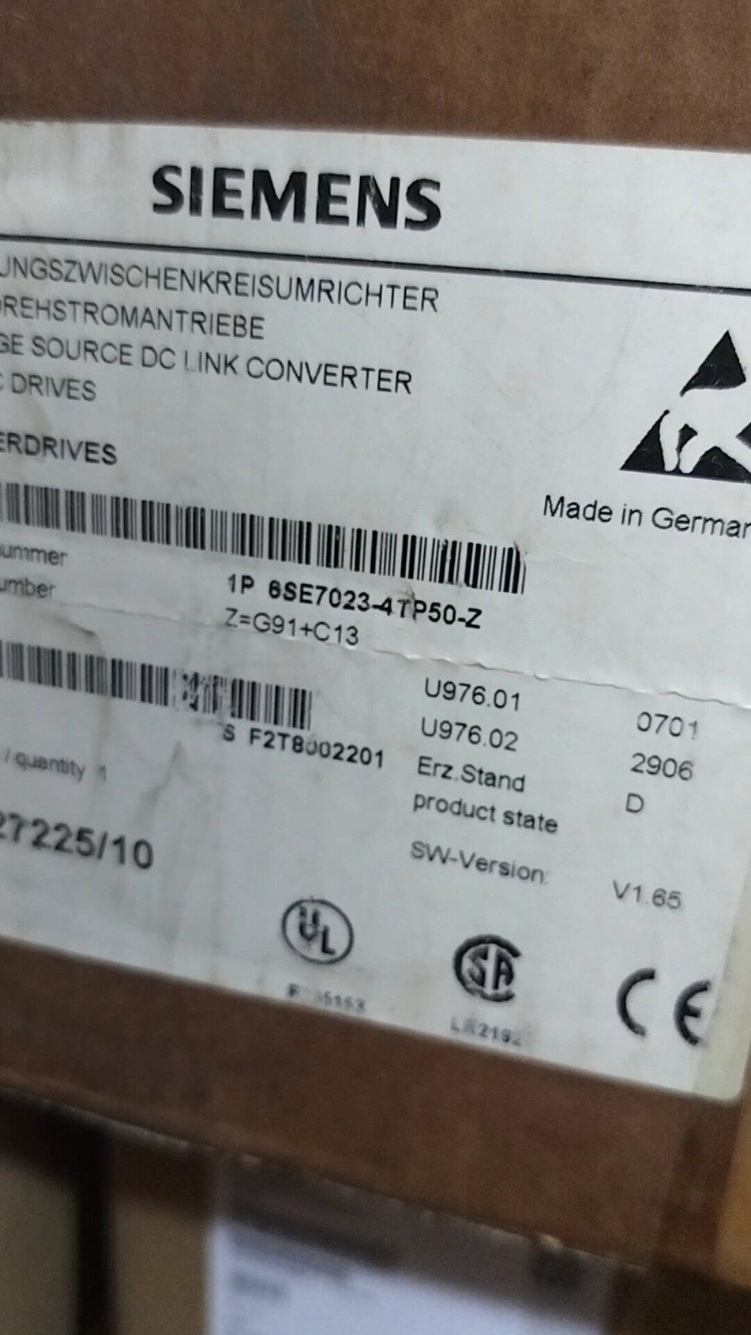 6SE7023-4TP50-Z=G93+C13