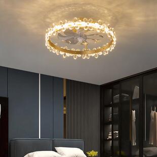 北欧轻奢卧室灯房间风扇灯创意浪漫灯饰餐厅吸顶灯带风扇吊扇灯