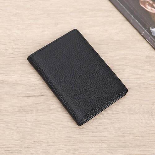 Ultra Slim Genuine Leather Card Holder Wallet for Men Thin F