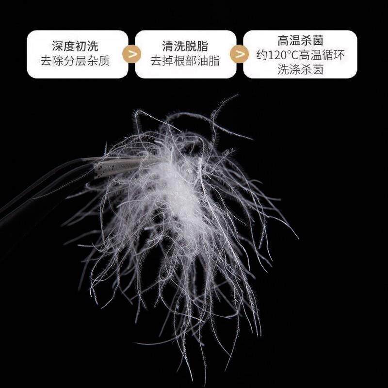 厂家直绒高95白鹅绒新国标纯白大朵绒RLC蓬松水洗羽毛制衣制销被