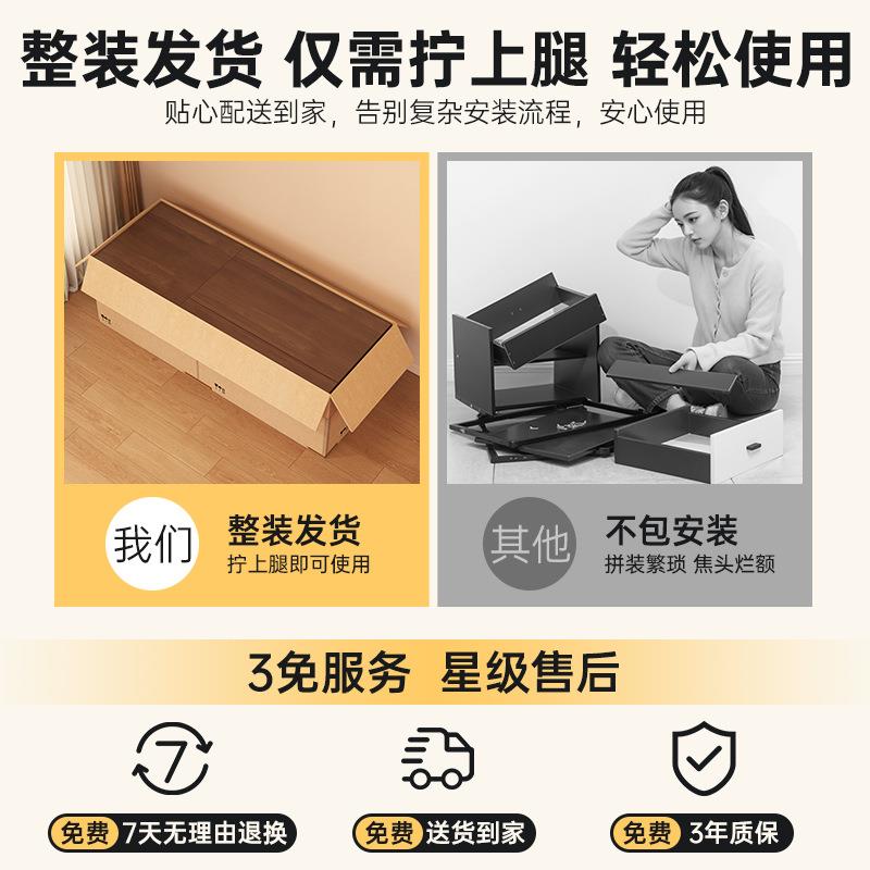 全实木翻盖梳妆台2025新款小户型床头柜收纳一体书桌化妆桌镜组合