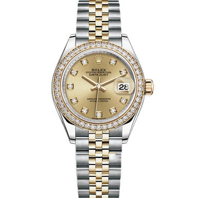 [9.8新盒证]劳力士日志新款间黄金原镶钻28mm自动机械女表279383