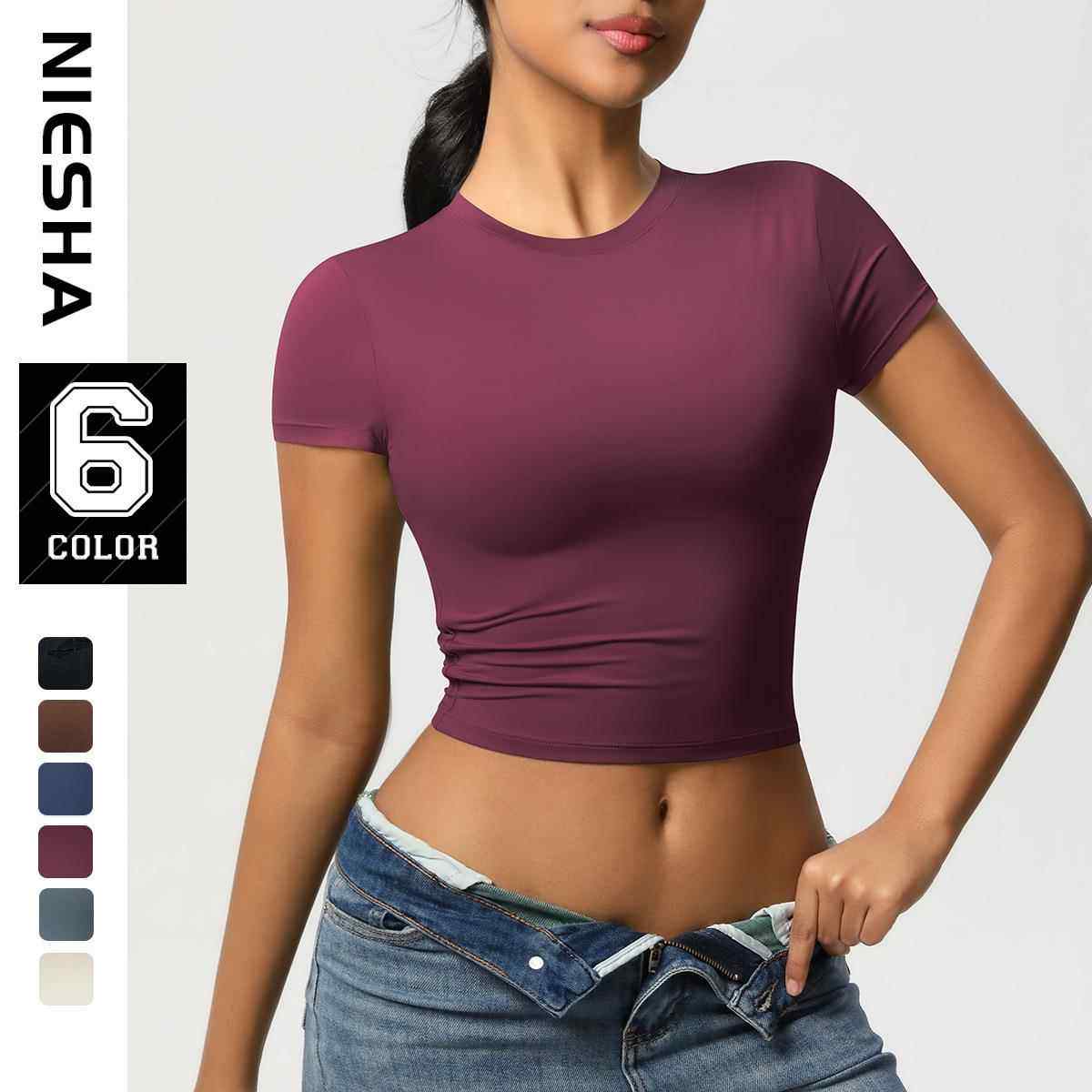 sleeves short T-shirt sports Pilates running clothes yoga