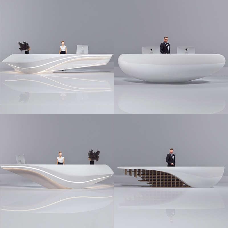 烤漆玻璃钢异型前台酒店商场酒吧院公司办公接待台服务收银台