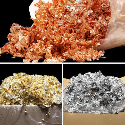 批发碎金箔碎银箔碎铜箔 制定DIY美甲绘画装饰金箔纸碎 金箔厂家