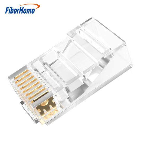 烽火六类非屏蔽水晶头6类RJ45网络水晶头网线接头纯铜Cat6水晶头