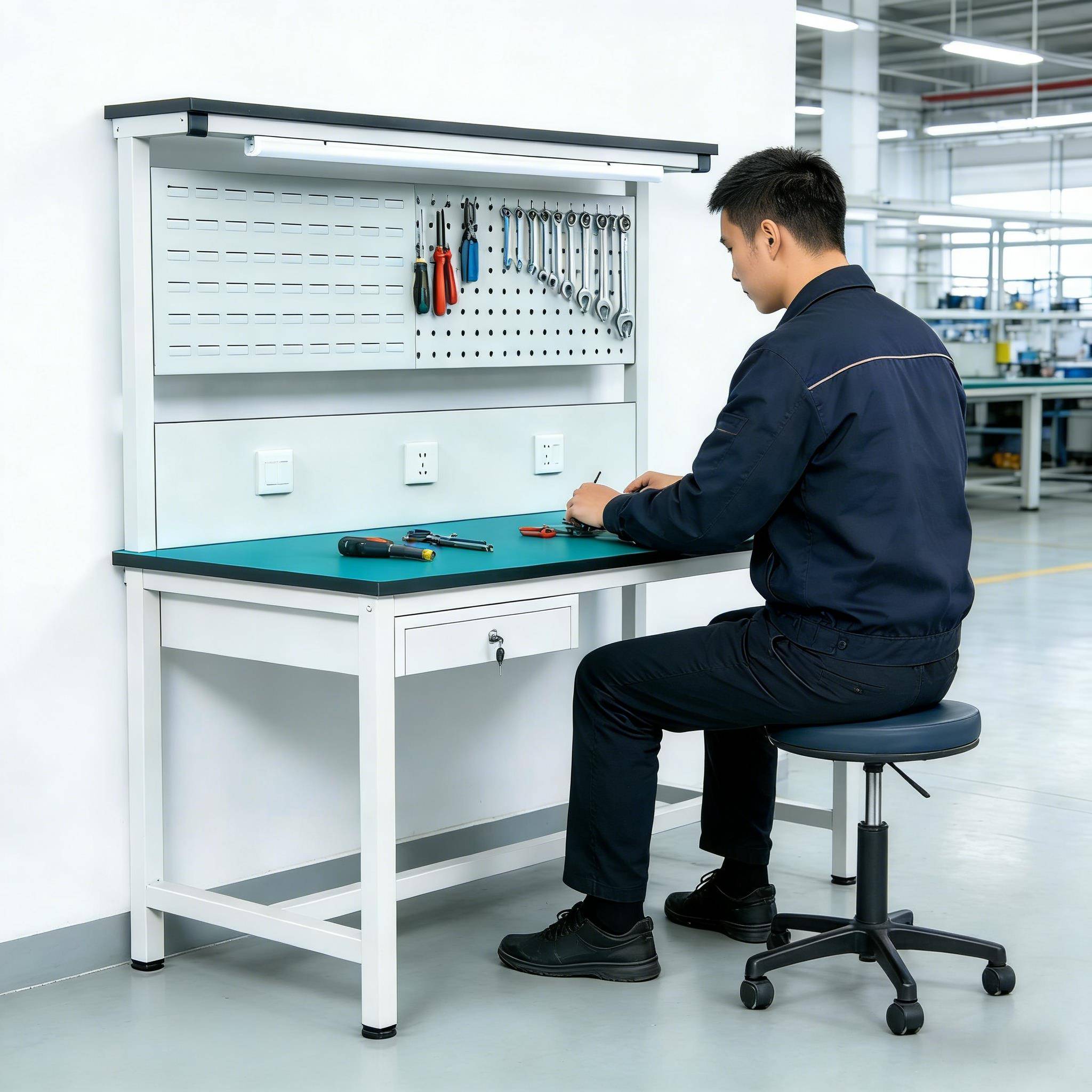 防静电工作台带挂板桌车间不锈钢工作台流水线操作台工厂质检维修