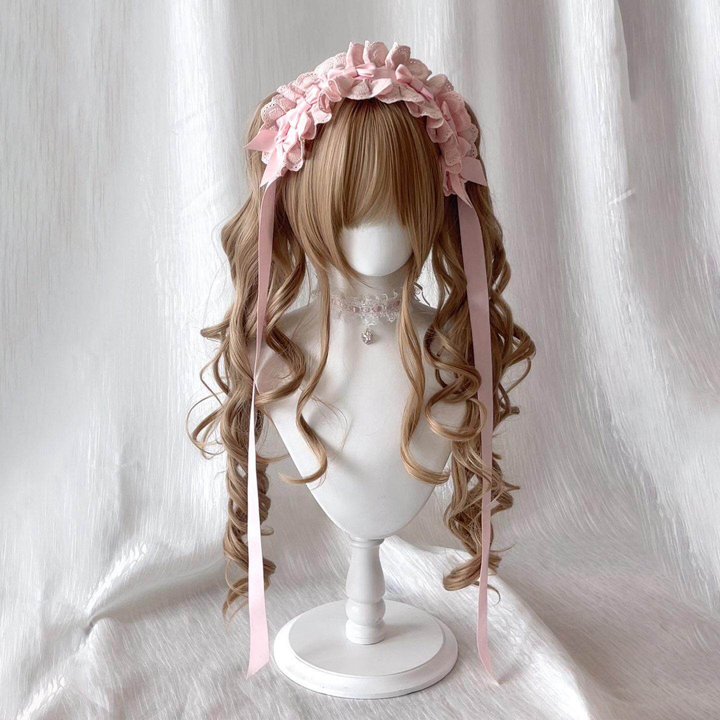 【蜜柚小甜心】lolita假发女长卷发虎口夹双马尾日系洛丽塔全头套