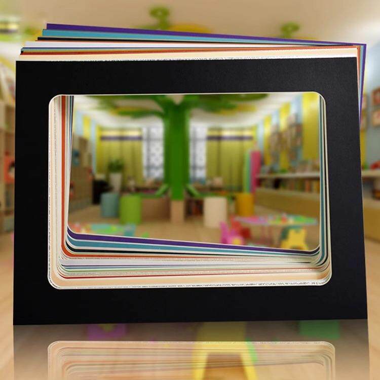 幼儿园作品框4K8开卡纸内圆角画框儿童裱框手工绘画相框墙免打孔