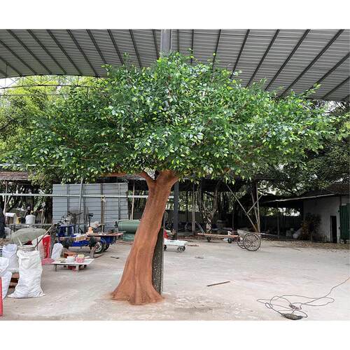 仿真榕树仿真装饰人造假树绿植物仿真大树 室内包柱子装饰植物