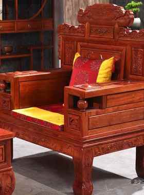 花梨木实沙发组合雕花明39588清金丝木别墅客全厅酸枝中式豪木楠