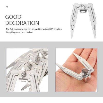 6 Sets of Kitchen Grill Meat Forks Stainless Steel Food
