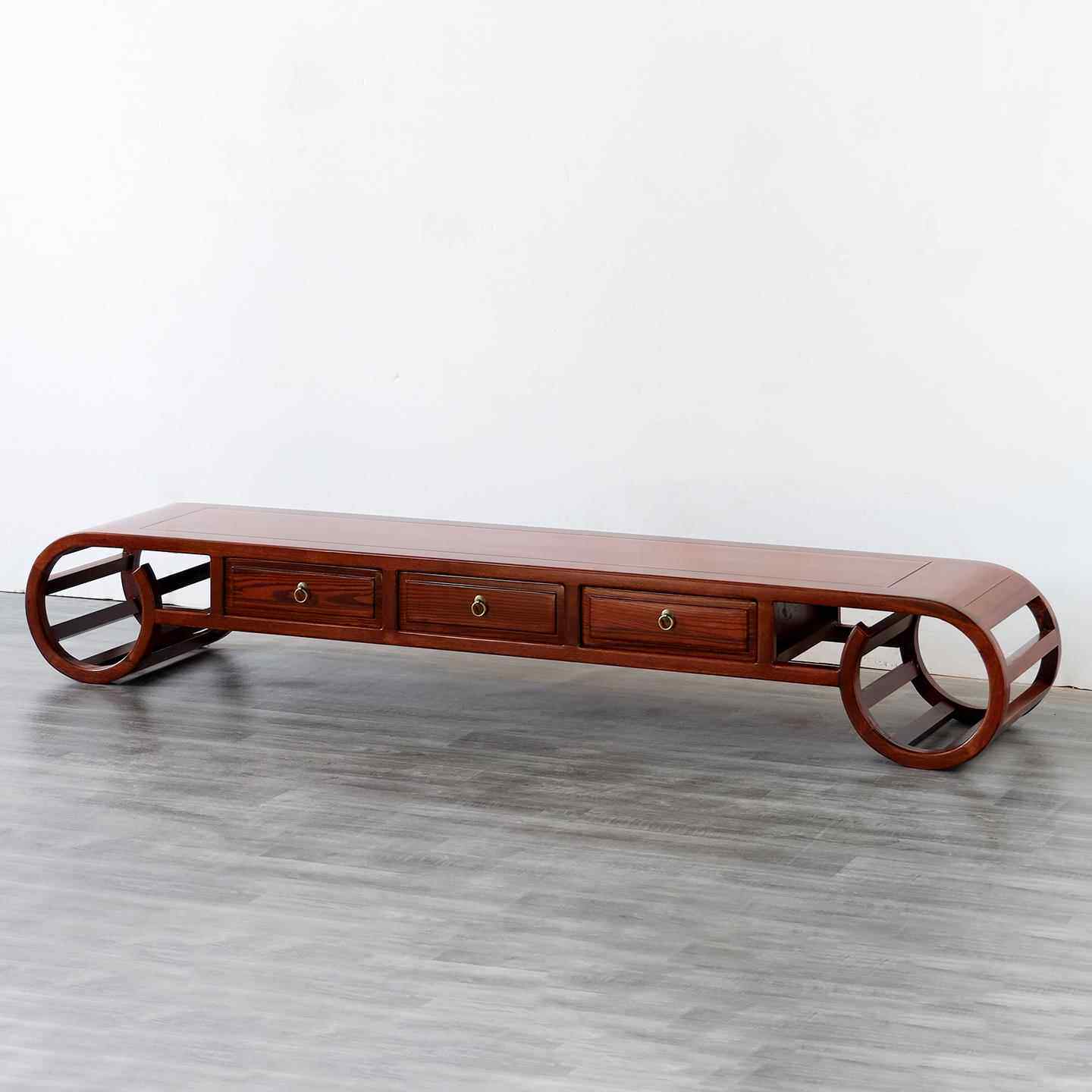 新中式实木电视柜榆木仿古客厅影视柜现代简约小户型卧室落地墙柜